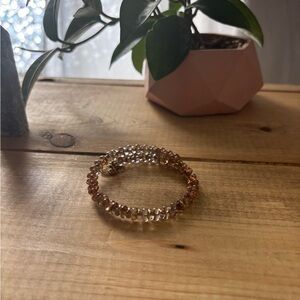 Alex & Ani clear tan beaded bracelet